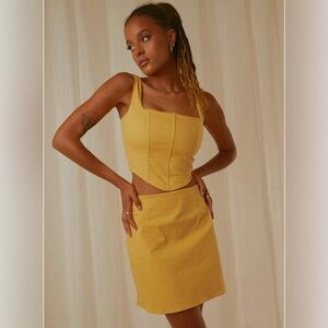 Peppermayo Exclusive‎ Rooftop Drinks Stretch Lined Mini Skirt in Mango Size 12
